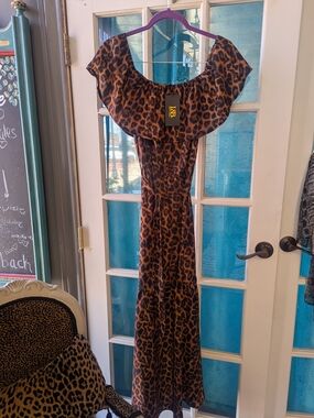 Lucky & Blessed Leopard Print Maxi Dress in Brown and Black
